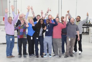 The PCI Team in Dallas celebrates completion of the first production order in the new facility.
