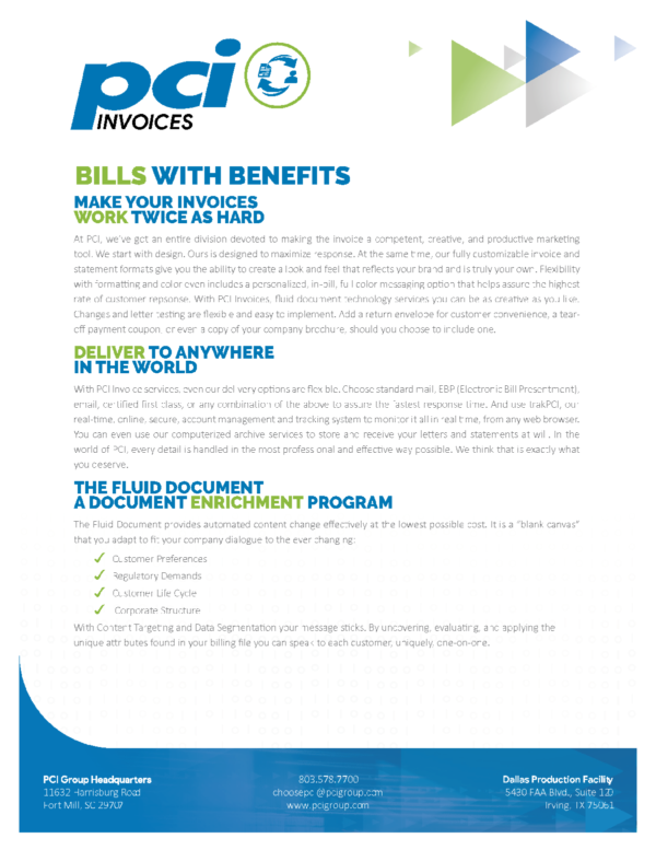 Custom Invoice Printing Services and Mailing PCI Group